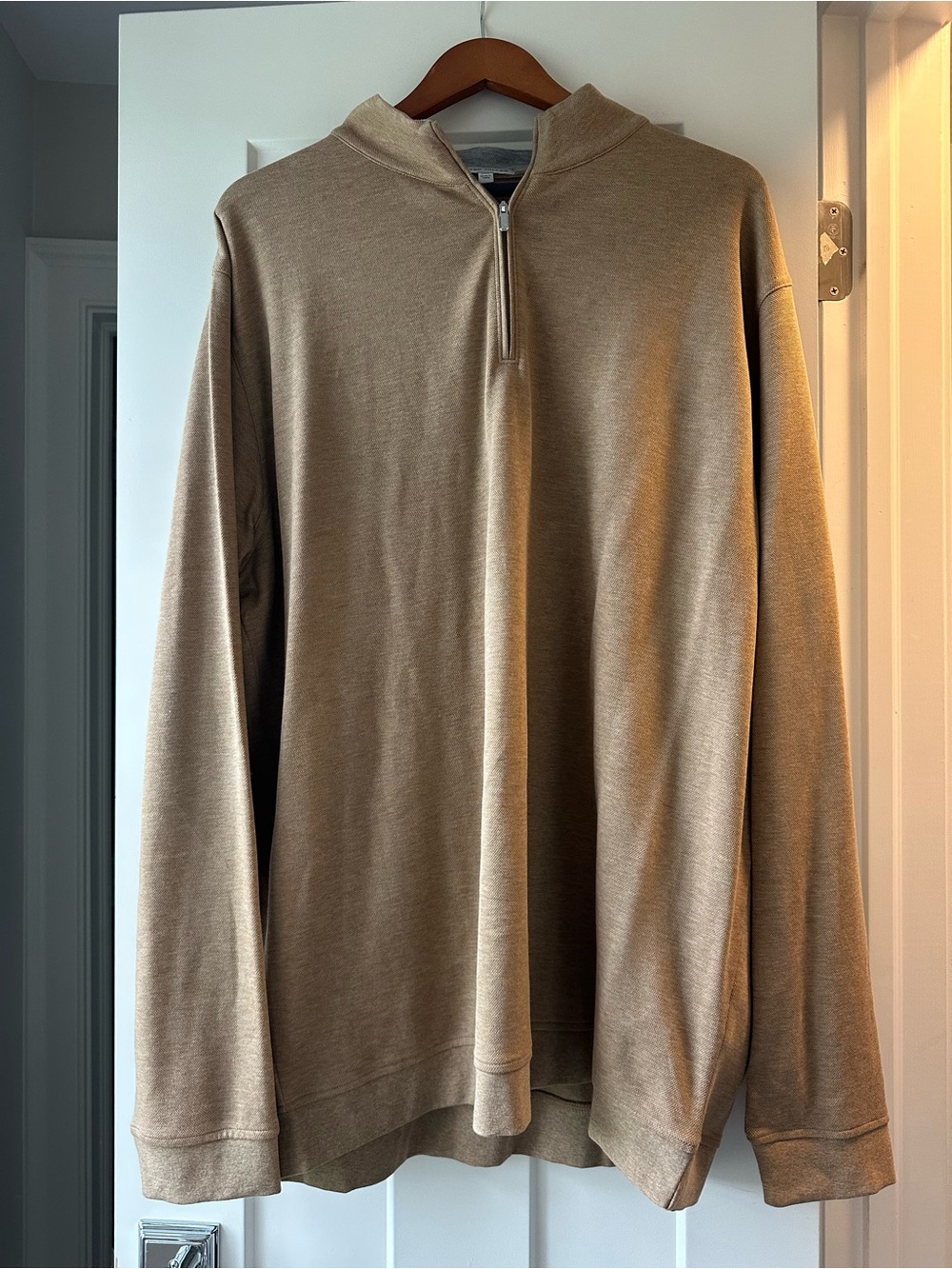Peter Millar Tan Quarter-Zip Pullover Sweater